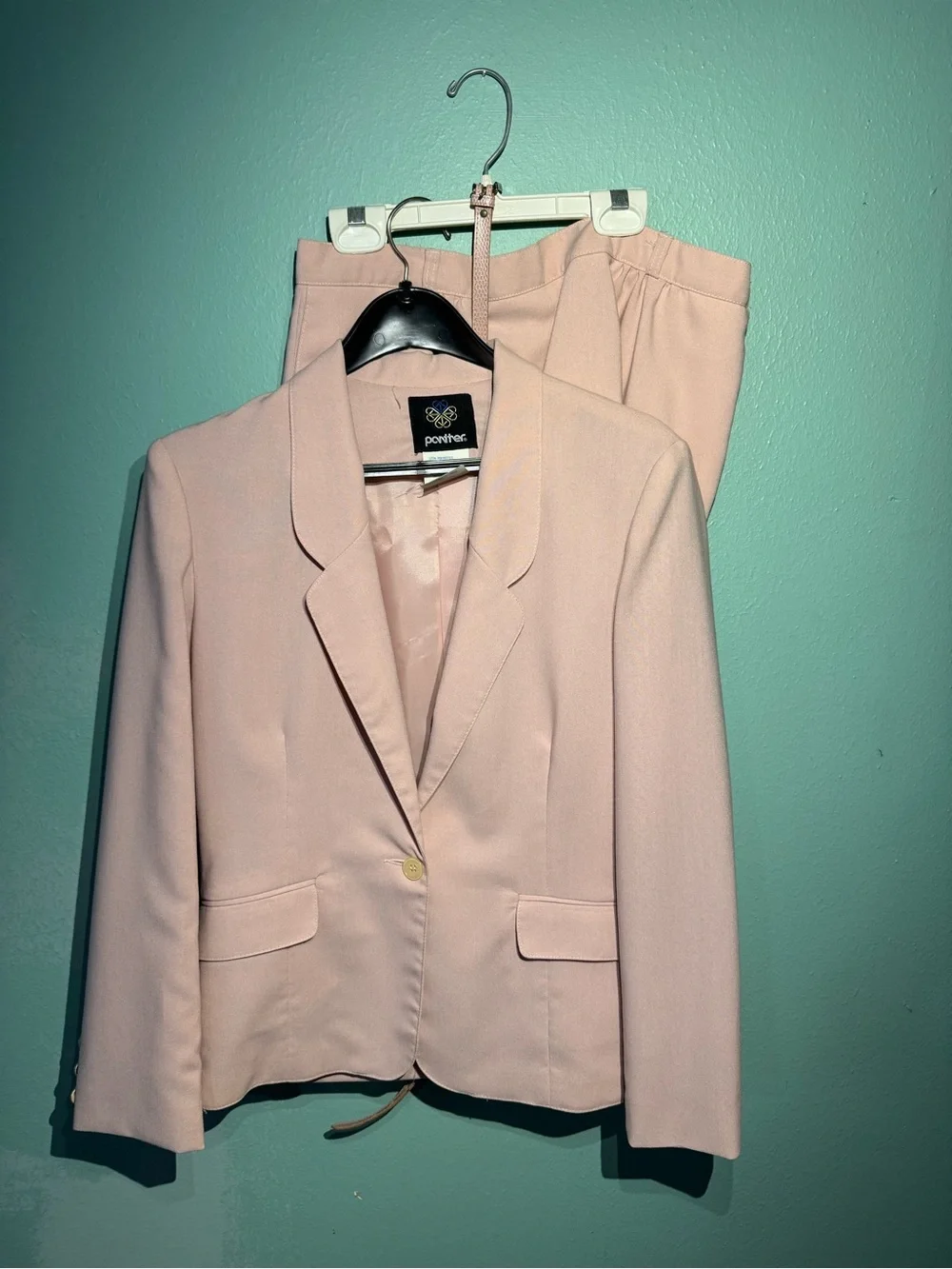 Blush Pink Women's Blazer and Skirt Suit